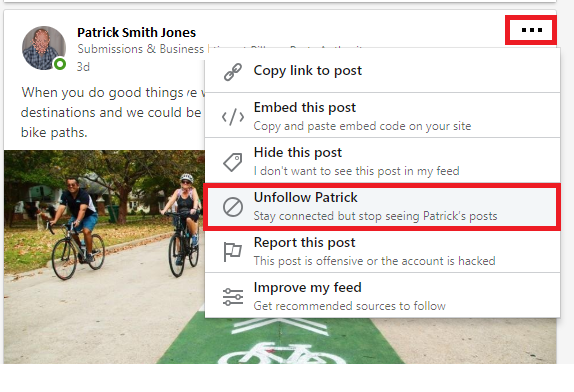 Unfollow LinkedIN